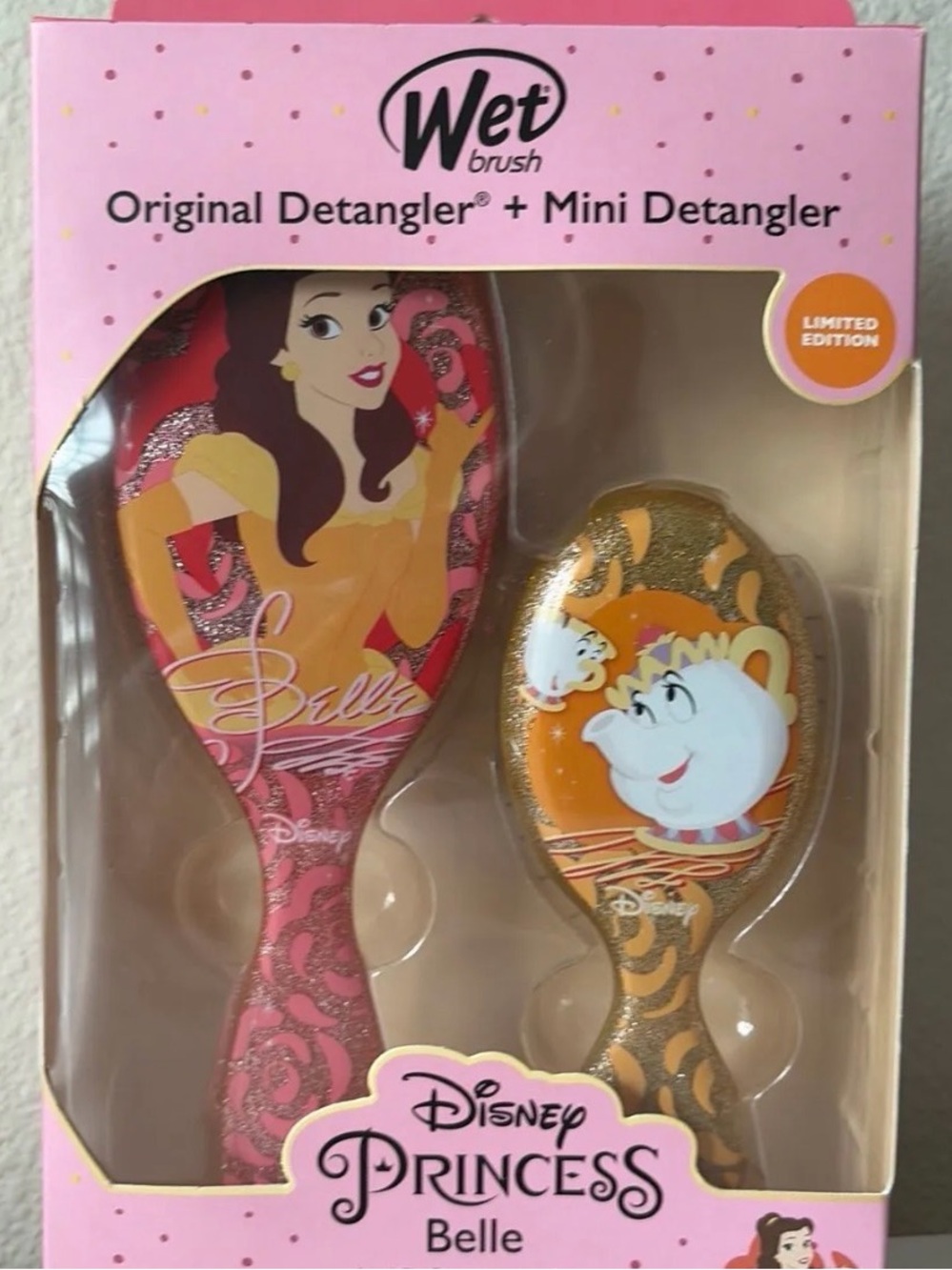Wet Brush Disney Princess Belle Detangler Set - Pink & Gold